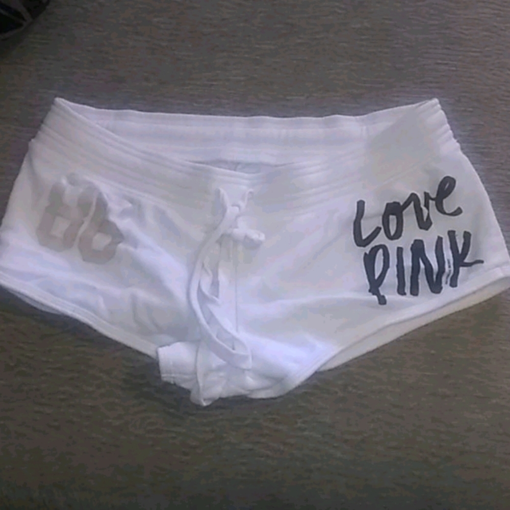 PINK white short shorts